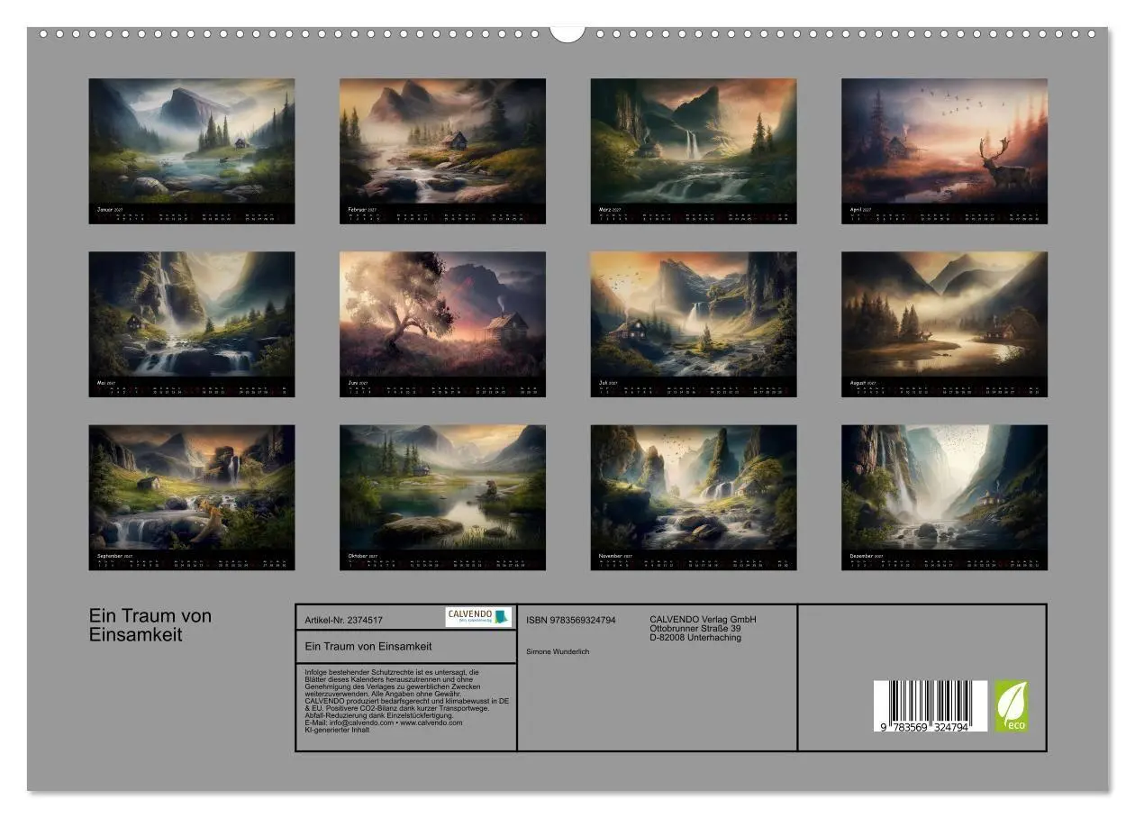 Bild: 9783569324794 | Ein Traum von Einsamkeit (hochwertiger Premium Wandkalender 2027...