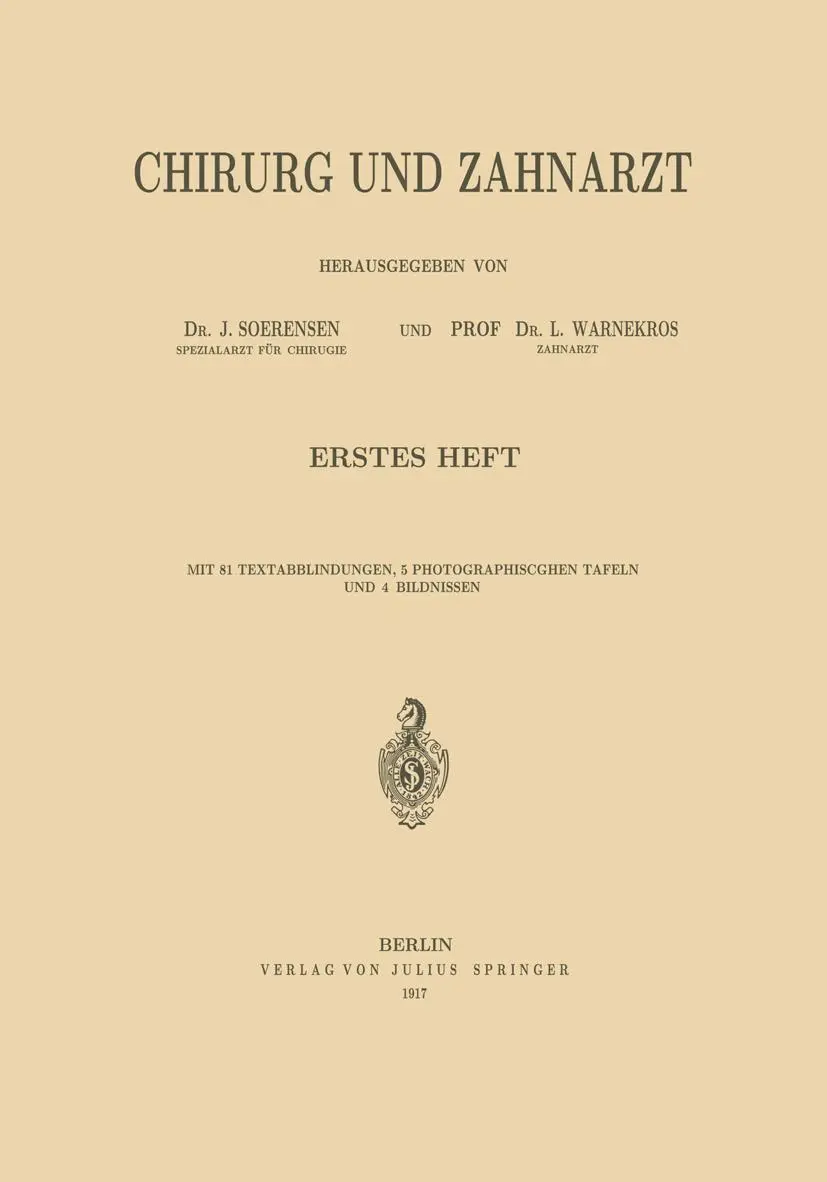 Cover: 9783642894794 | Chirurg und Zahnarzt | L. Warnekros (u. a.) | Taschenbuch | x