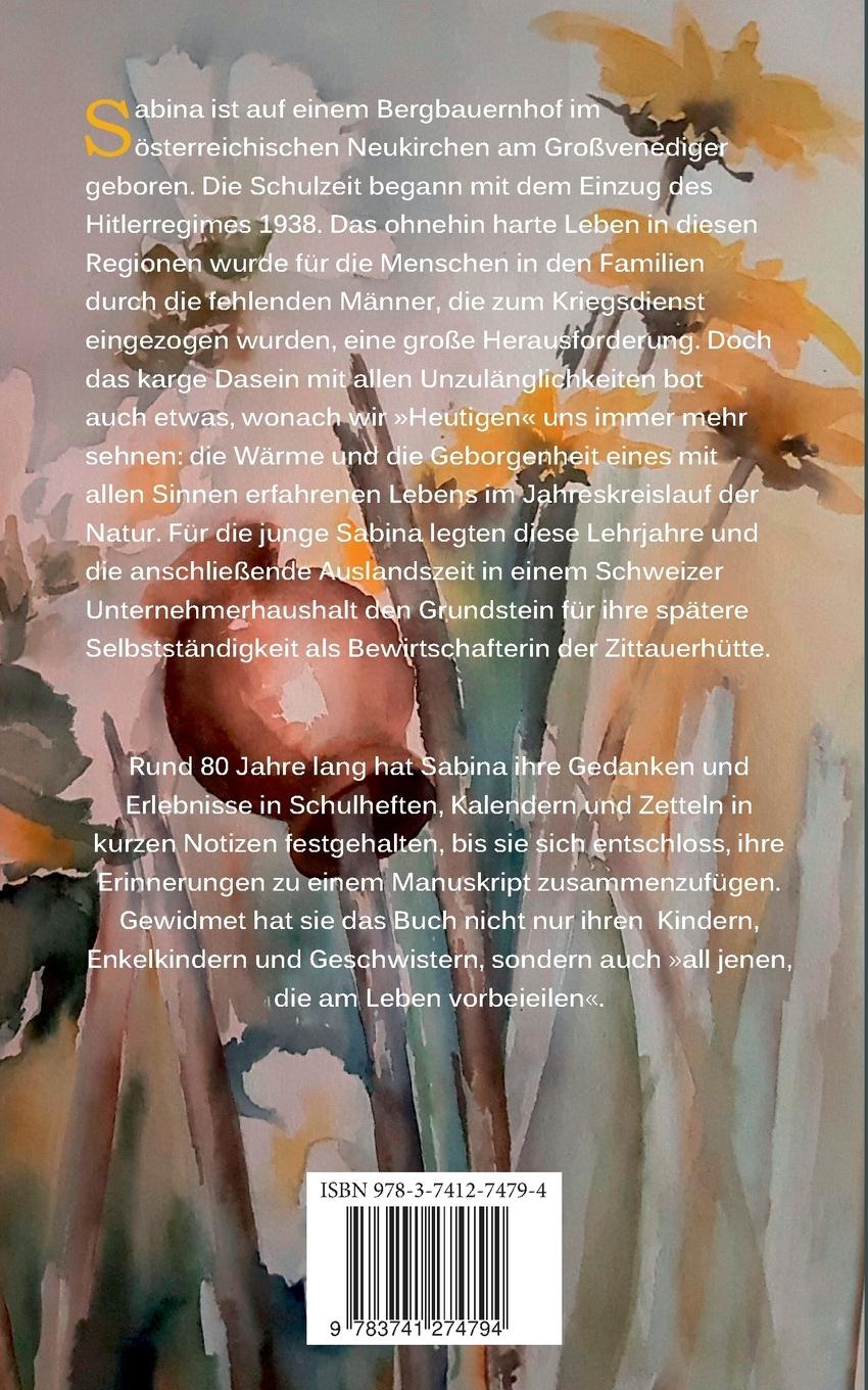 Rückseite: 9783741274794 | Nichts als lose Blätter | Erinnerungen | Sabina Schweinberger-Kröll