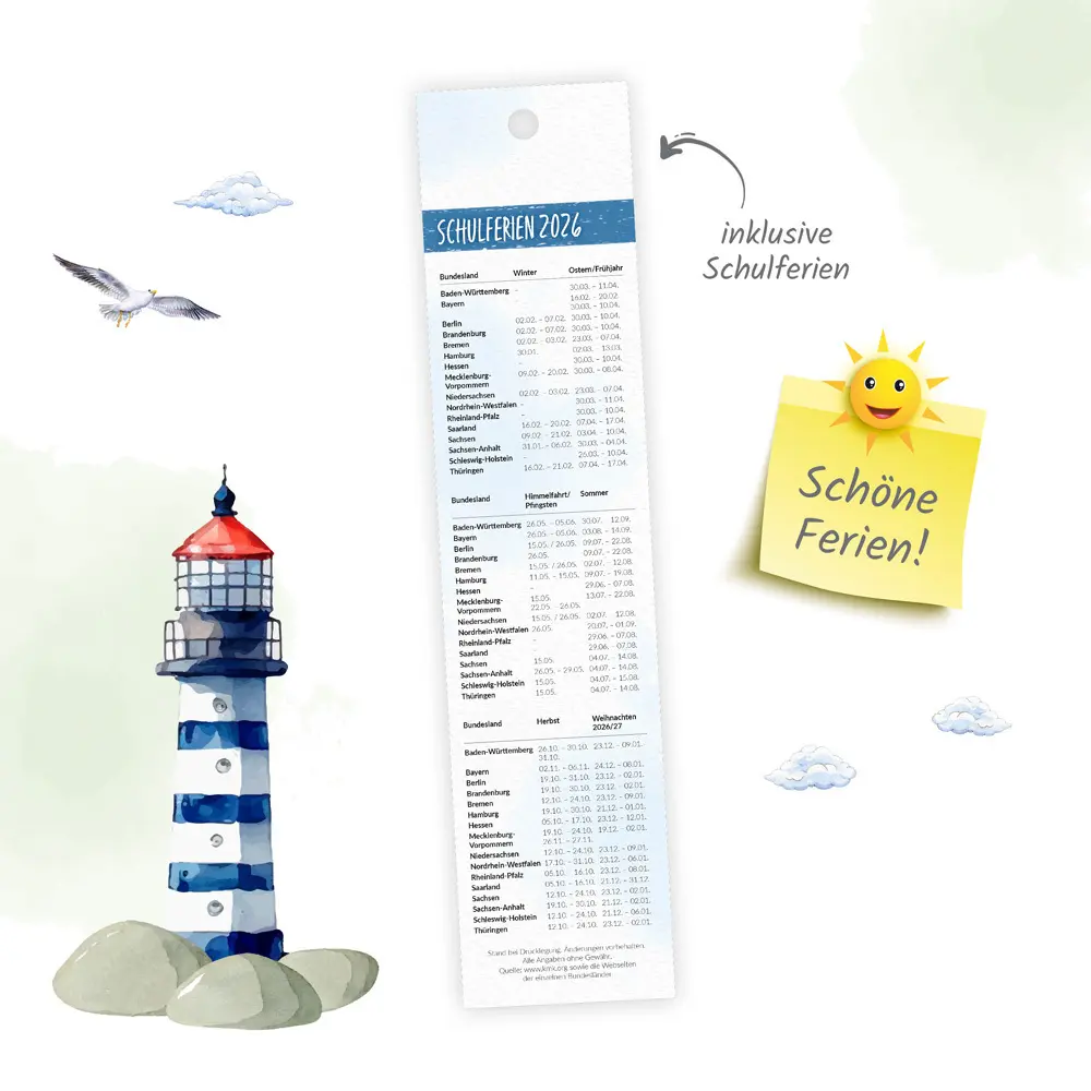 Bild: 9783988024794 | Trötsch Lesezeichenkalender Küstenliebe 2026 | Co.KG | Kalender | 2026