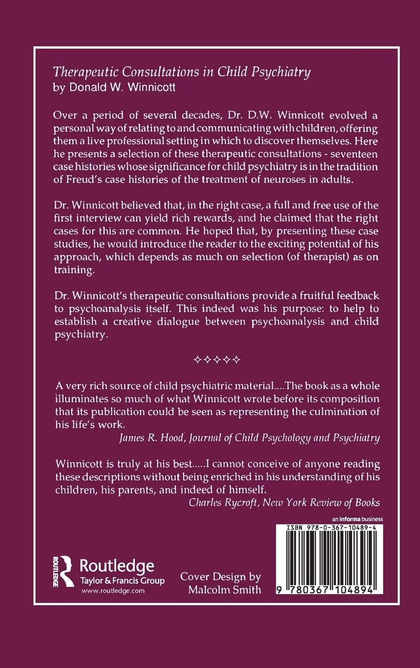 Rückseite: 9780367104894 | Therapeutic Consultations in Child Psychiatry | Donald W. Winnicott