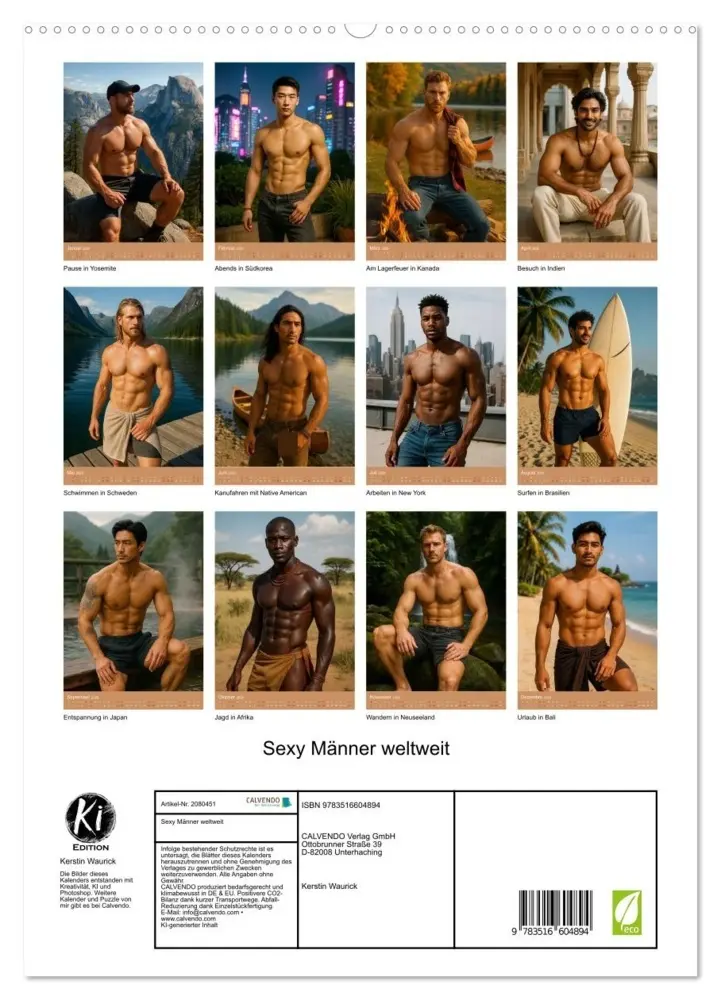 Bild: 9783516604894 | Sexy Männer weltweit (hochwertiger Premium Wandkalender 2026 DIN A2...