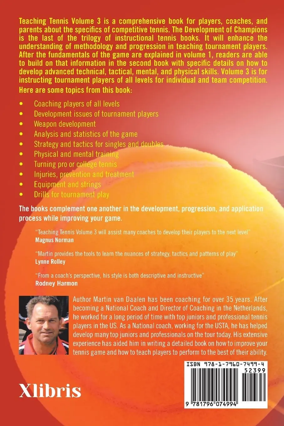 Rückseite: 9781796074994 | Teaching Tennis Volume 3 | The Development of Champions | Daalen