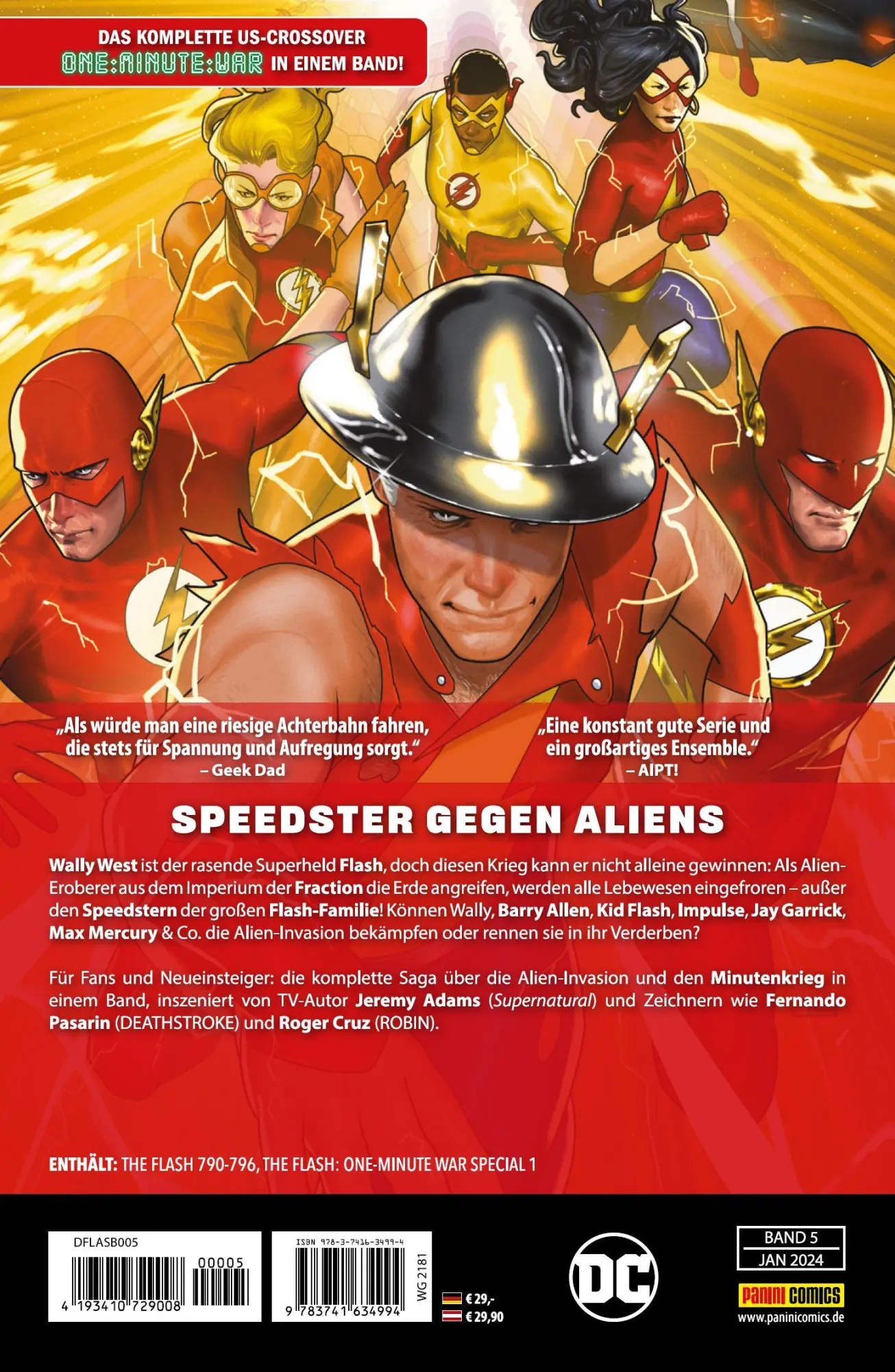Rückseite: 9783741634994 | Flash | Bd. 5 (3. Serie): Der Minutenkrieg | Jeremy Adams (u. a.)