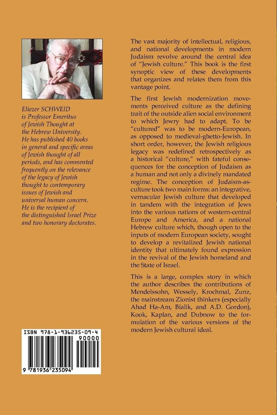 Rückseite: 9781936235094 | The Idea of Modern Jewish Culture | Eliezer Schweid | Taschenbuch