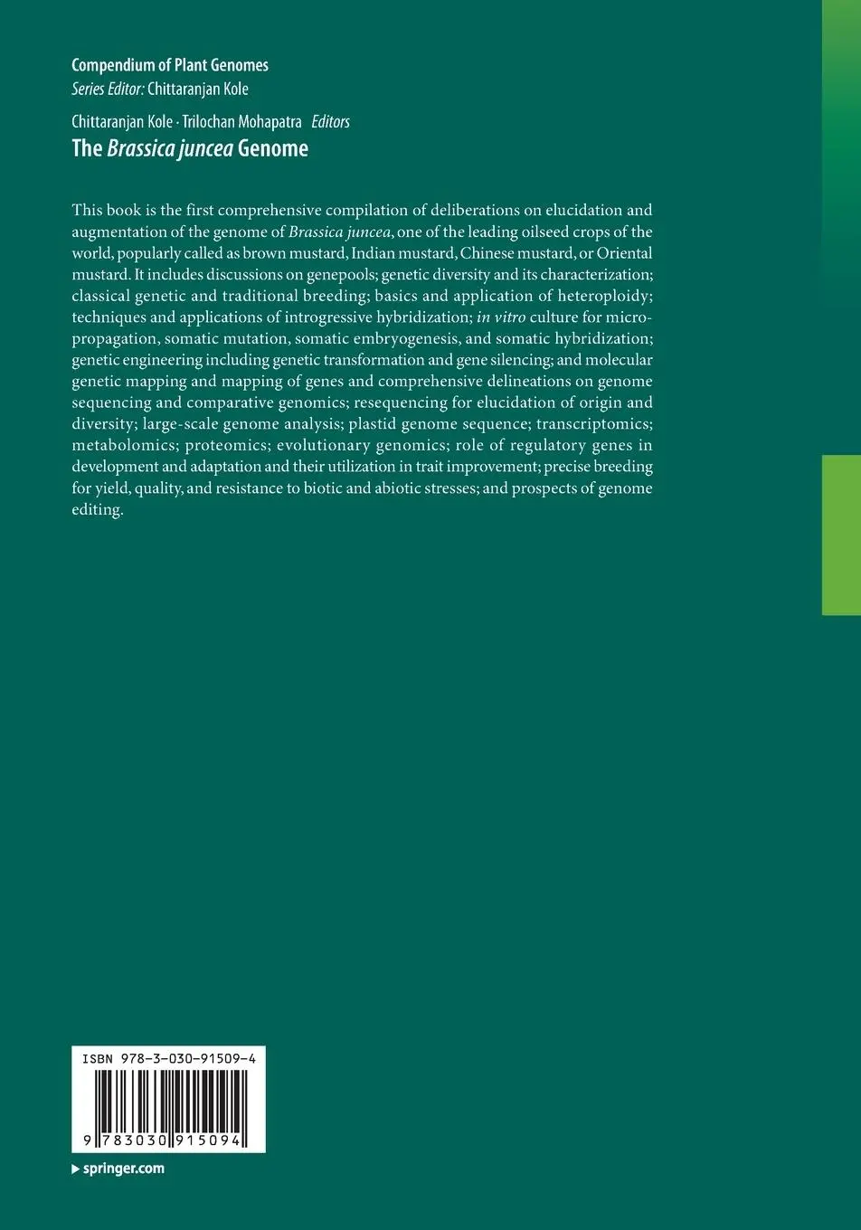 Rückseite: 9783030915094 | The Brassica juncea Genome | Chittaranjan Kole (u. a.) | Taschenbuch