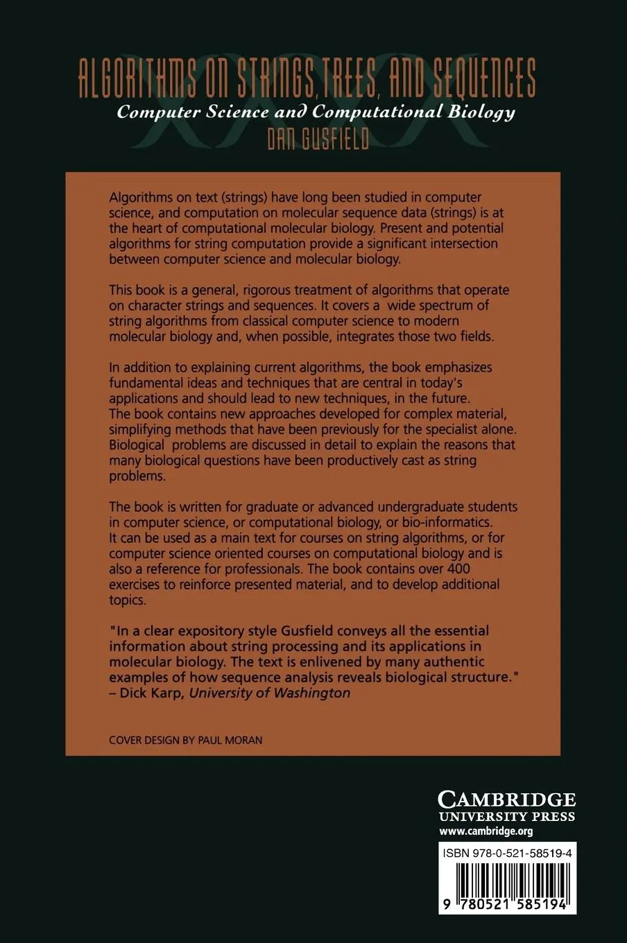 Rückseite: 9780521585194 | Algorithms on Strings, Trees and Sequences | Dan Gusfield | Buch
