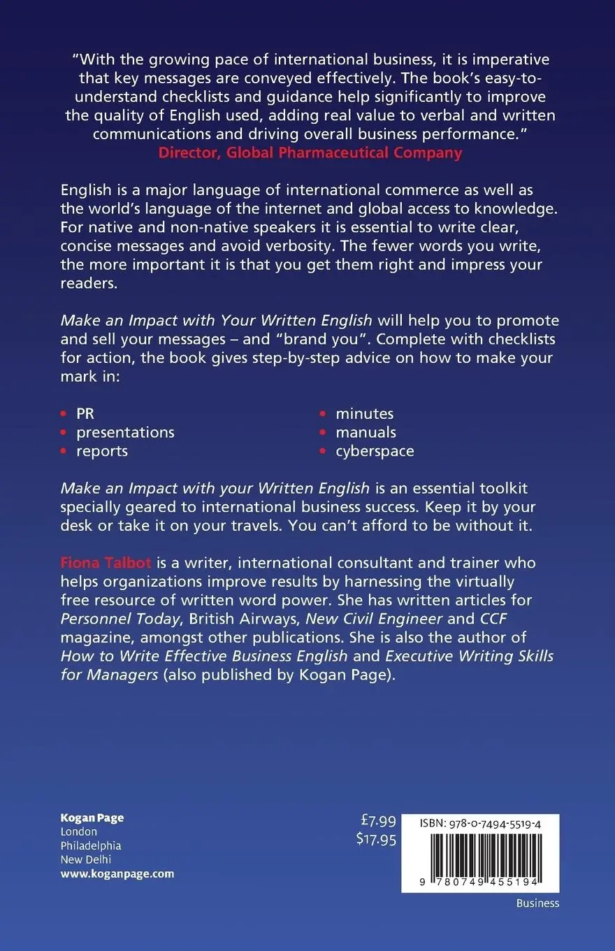Rückseite: 9780749455194 | Make an Impact with Your Written English | Fiona Talbot | Taschenbuch