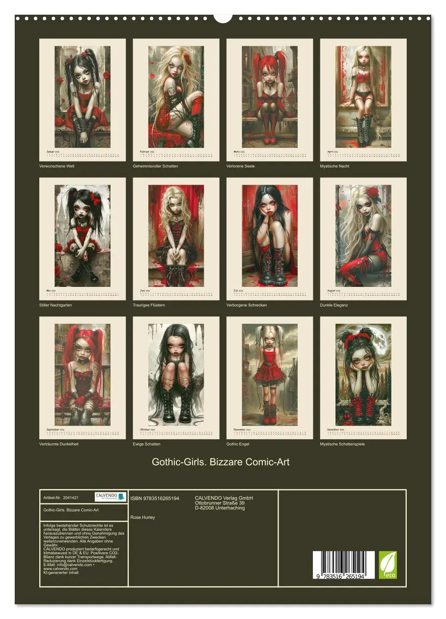 Bild: 9783516265194 | Gothic-Girls. Bizzare Comic-Art (hochwertiger Premium Wandkalender...