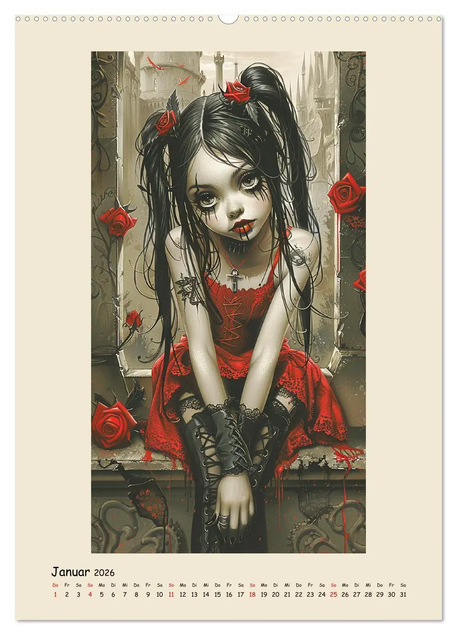 Bild: 9783516265194 | Gothic-Girls. Bizzare Comic-Art (hochwertiger Premium Wandkalender...