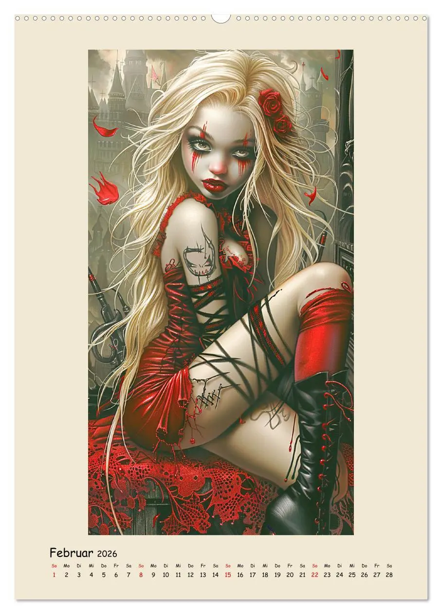 Bild: 9783516265194 | Gothic-Girls. Bizzare Comic-Art (hochwertiger Premium Wandkalender...