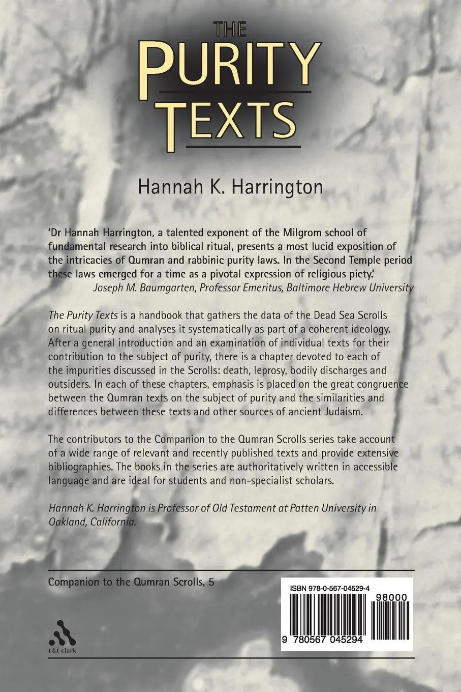 Rückseite: 9780567045294 | The Purity Texts | Hannah Harrington | Taschenbuch | Englisch | 2006