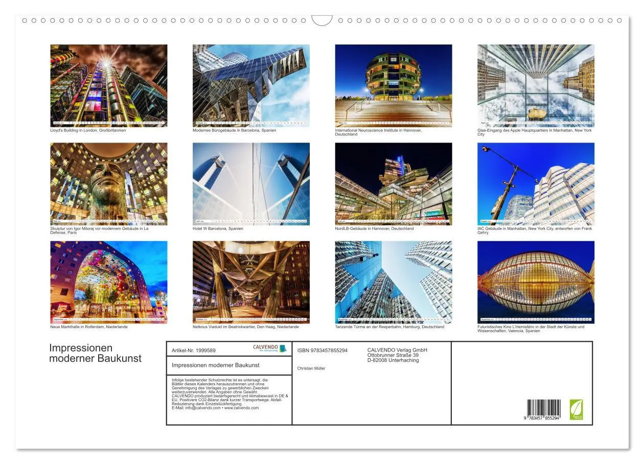 Bild: 9783457855294 | Impressionen moderner Baukunst (Wandkalender 2026 DIN A2 quer),...