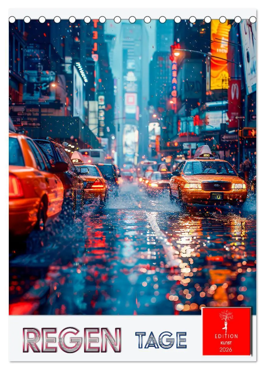 Cover: 9783516255294 | Regen Tage (Tischkalender 2026 DIN A5 hoch), CALVENDO Monatskalender