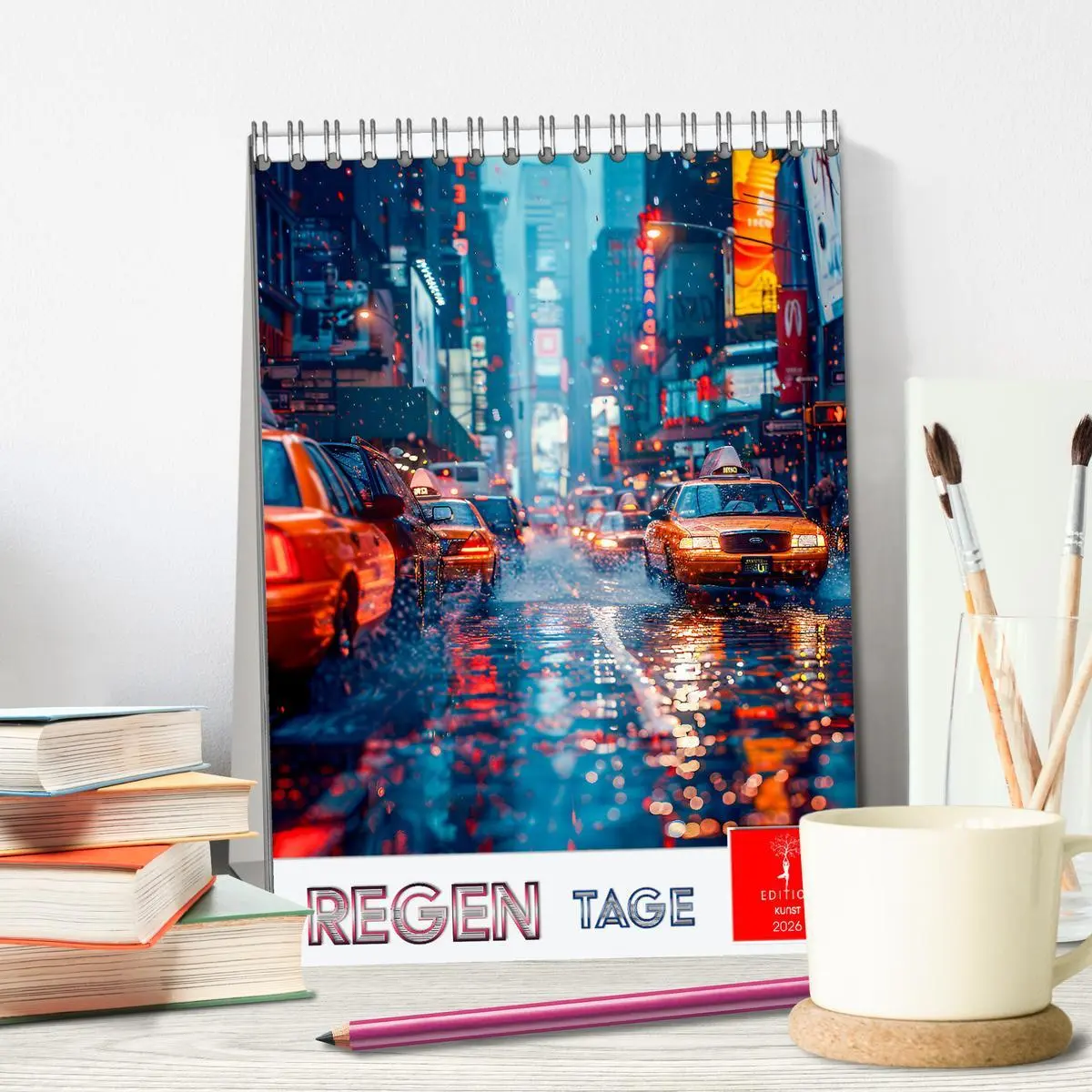 Bild: 9783516255294 | Regen Tage (Tischkalender 2026 DIN A5 hoch), CALVENDO Monatskalender