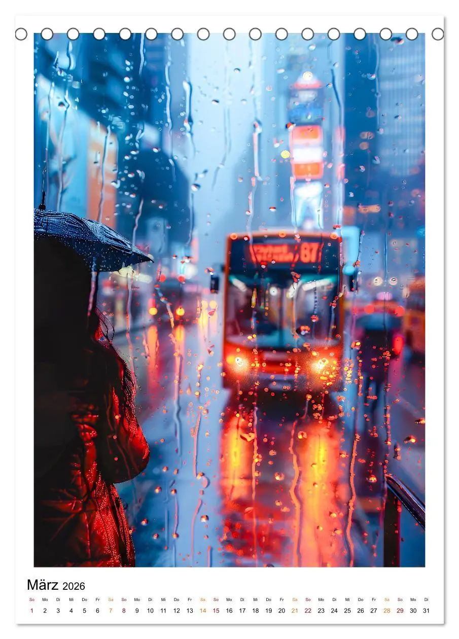 Bild: 9783516255294 | Regen Tage (Tischkalender 2026 DIN A5 hoch), CALVENDO Monatskalender