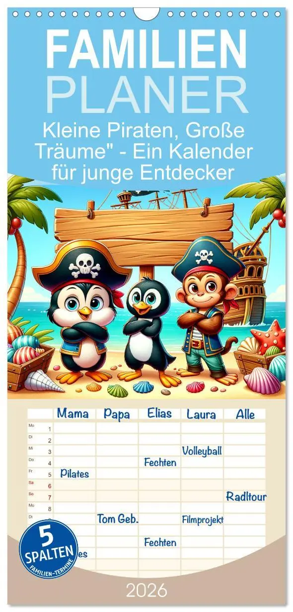 Cover: 9783516495294 | Familienplaner 2026 - Kleine Piraten, Große Träume" - Ein Kalender...