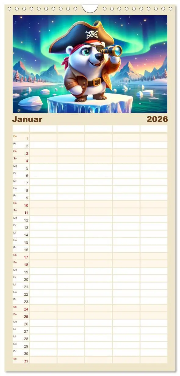 Bild: 9783516495294 | Familienplaner 2026 - Kleine Piraten, Große Träume" - Ein Kalender...