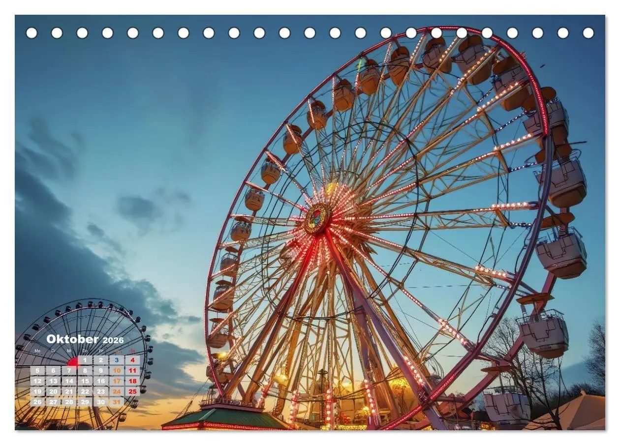 Bild: 9783516705294 | Riesenräder und Kirmes (Tischkalender 2026 DIN A5 quer), CALVENDO...