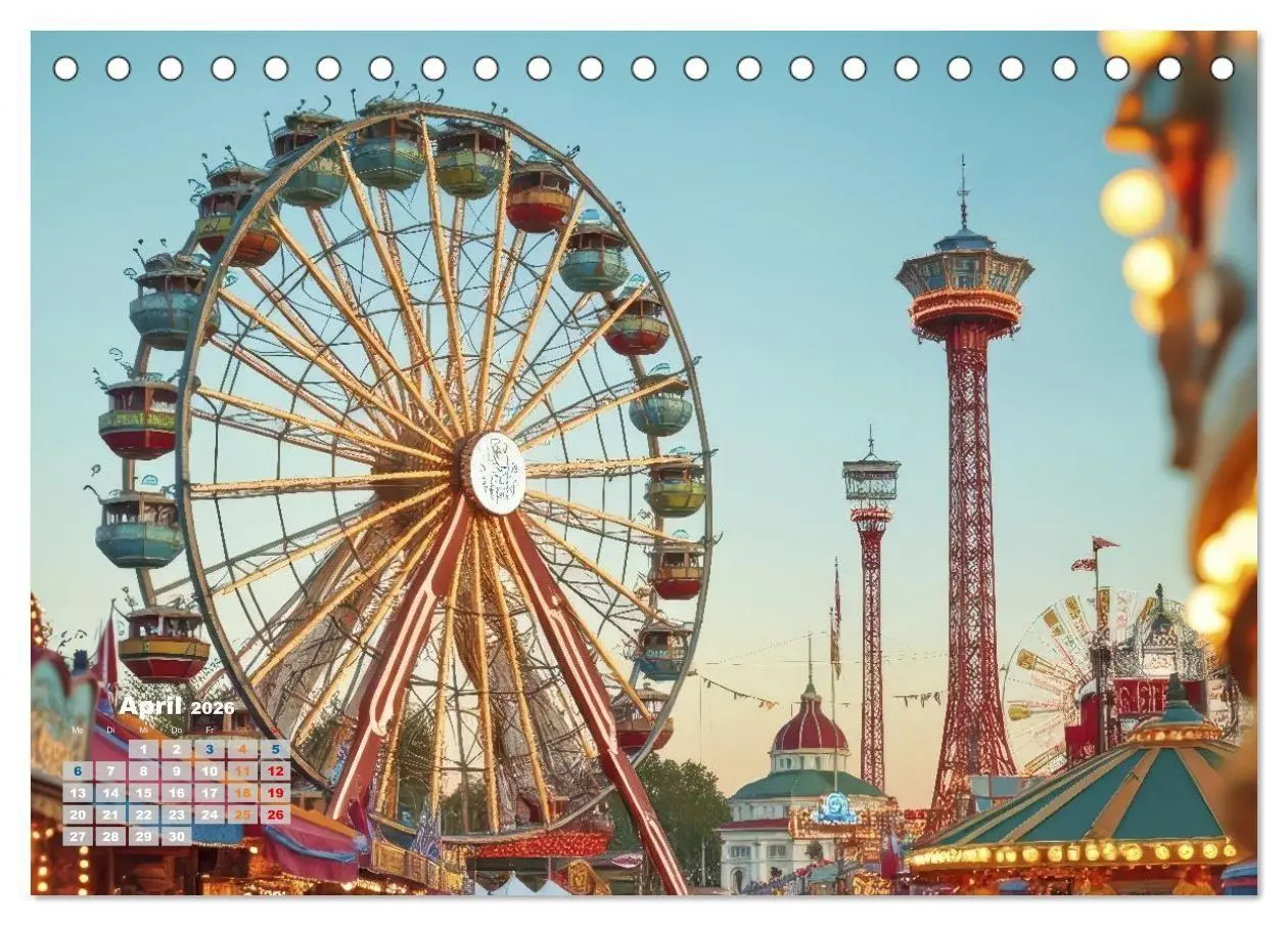 Bild: 9783516705294 | Riesenräder und Kirmes (Tischkalender 2026 DIN A5 quer), CALVENDO...