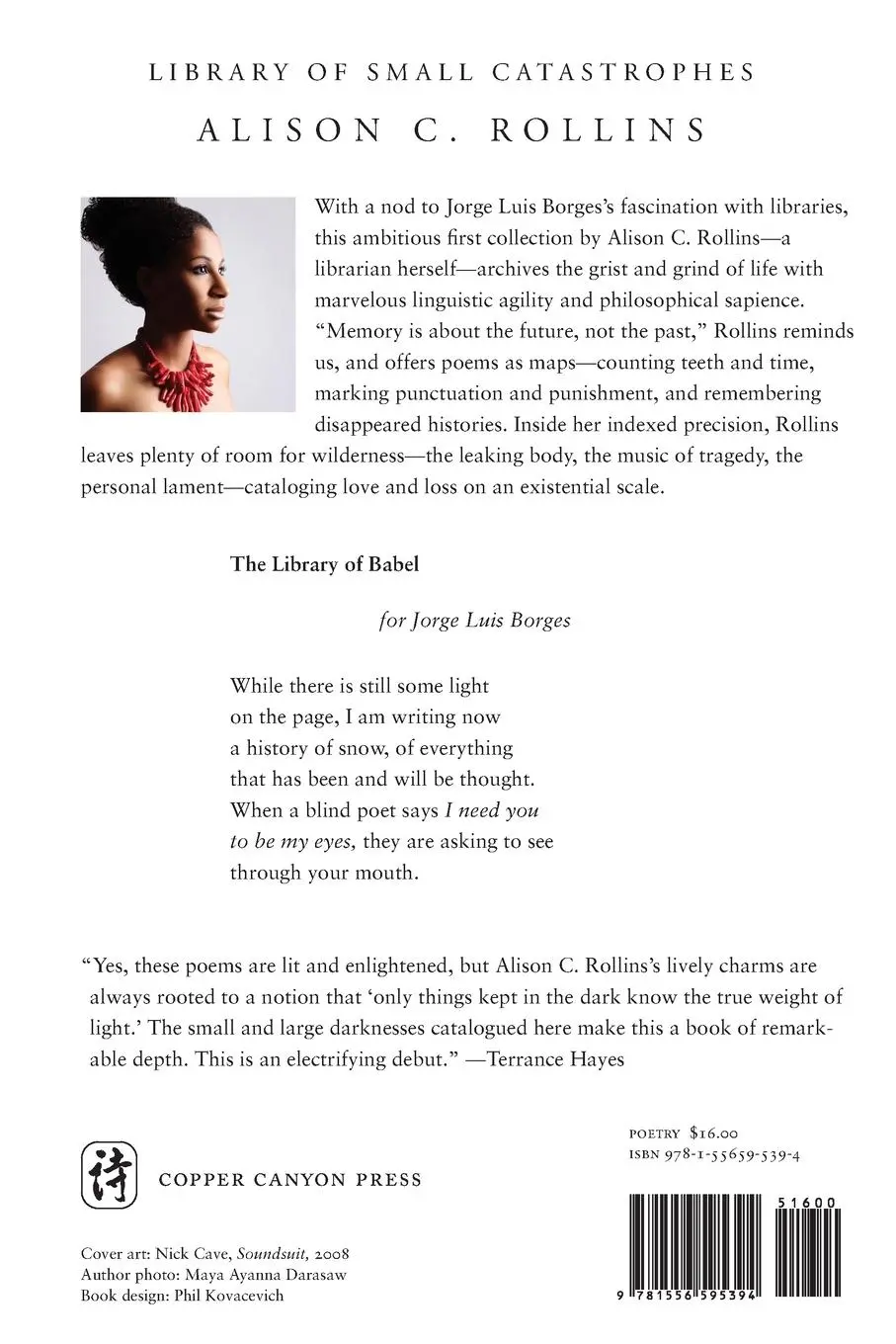 Rückseite: 9781556595394 | Library of Small Catastrophes | Alison Rollins | Taschenbuch | 2019