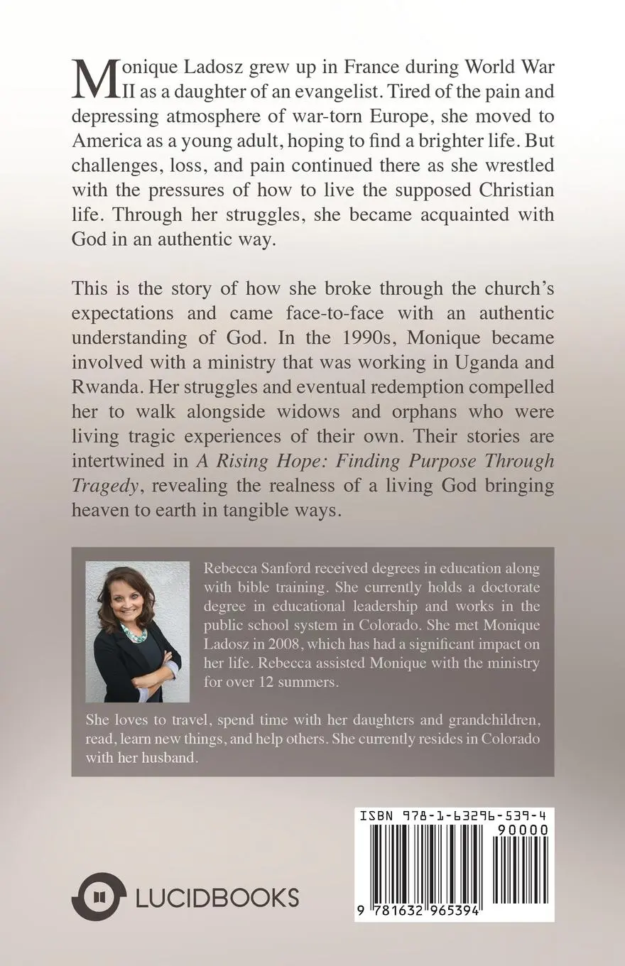 Rückseite: 9781632965394 | A Rising Hope | Finding Purpose Through Tragedy | Rebecca Sanford