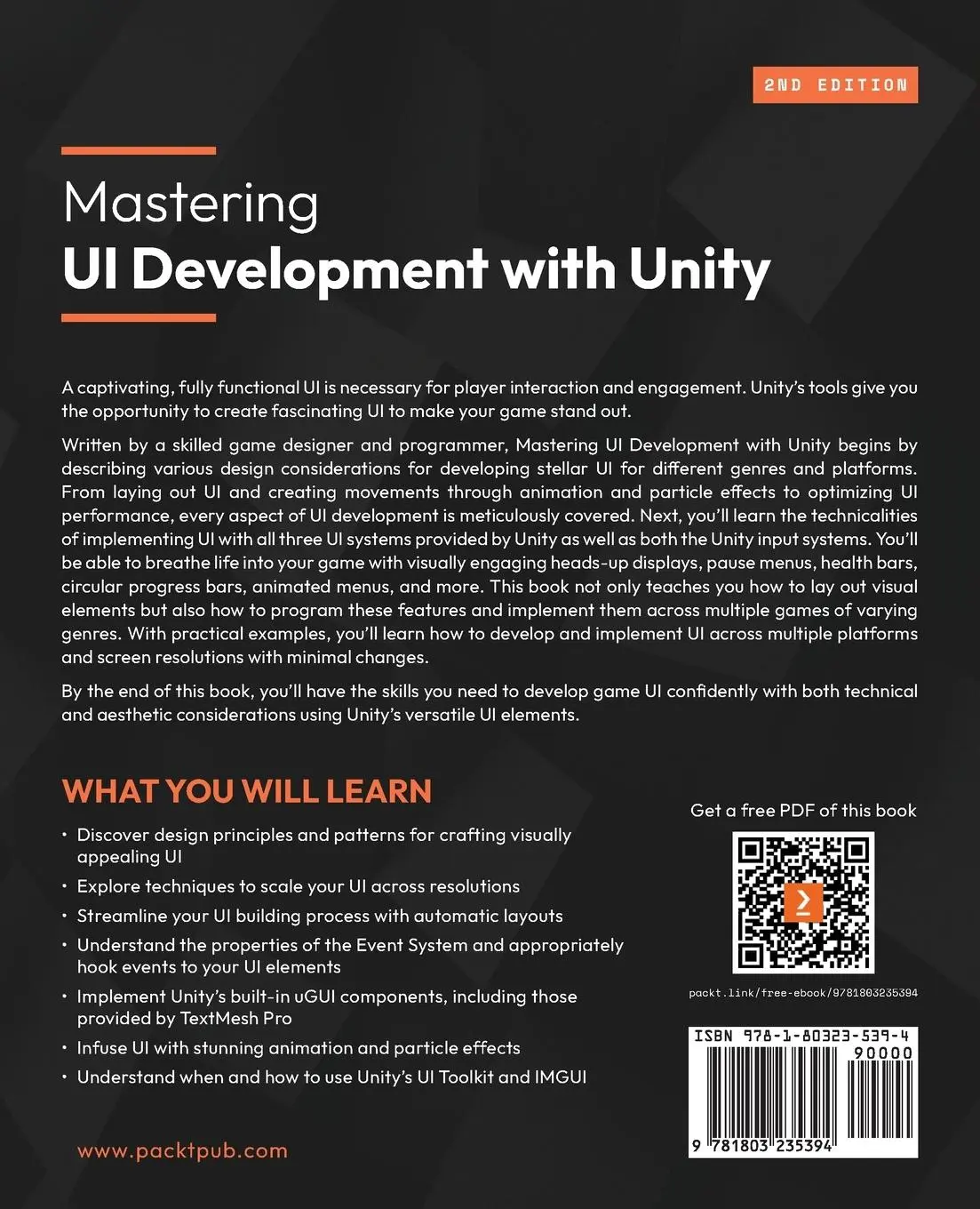 Rückseite: 9781803235394 | Mastering UI Development with Unity - Second Edition | Ashley Godbold