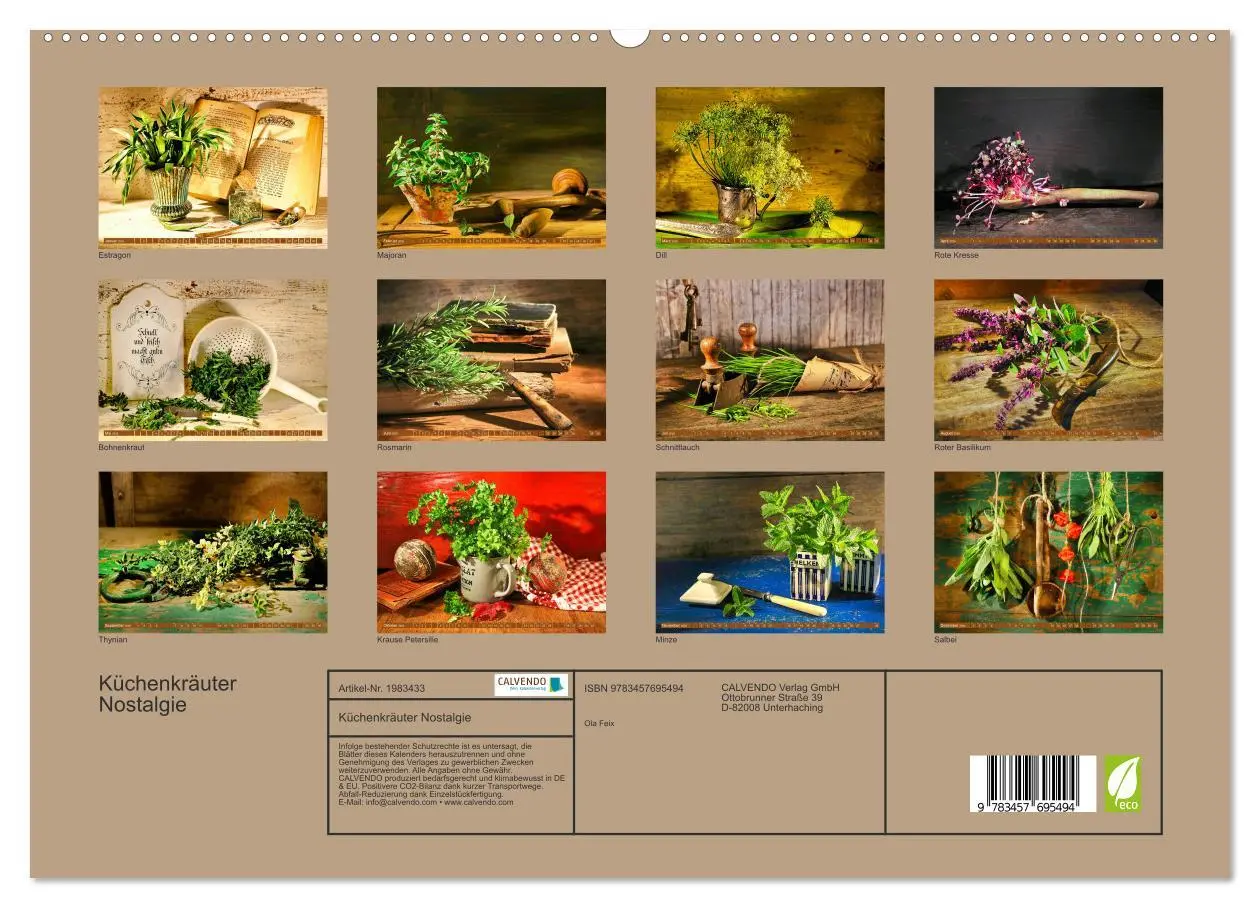Bild: 9783457695494 | Küchenkräuter Nostalgie (hochwertiger Premium Wandkalender 2026 DIN...