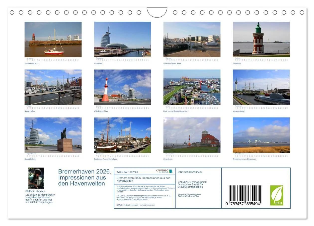 Bild: 9783457835494 | Bremerhaven 2026. Impressionen aus den Havenwelten (Wandkalender...