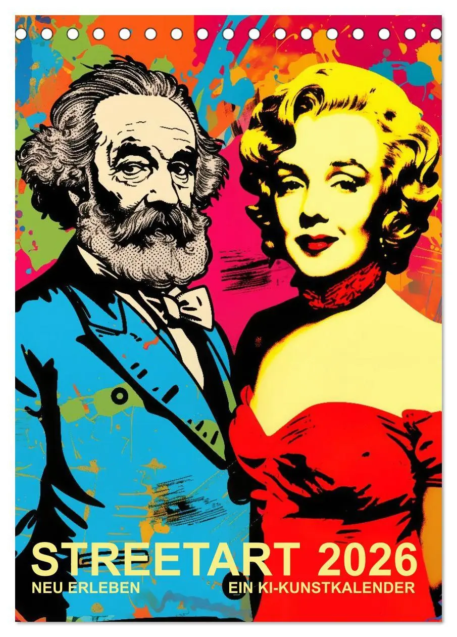 Cover: 9783516165494 | STREETART Neu Erleben Ein KI-Kunstkalender (Tischkalender 2026 DIN...