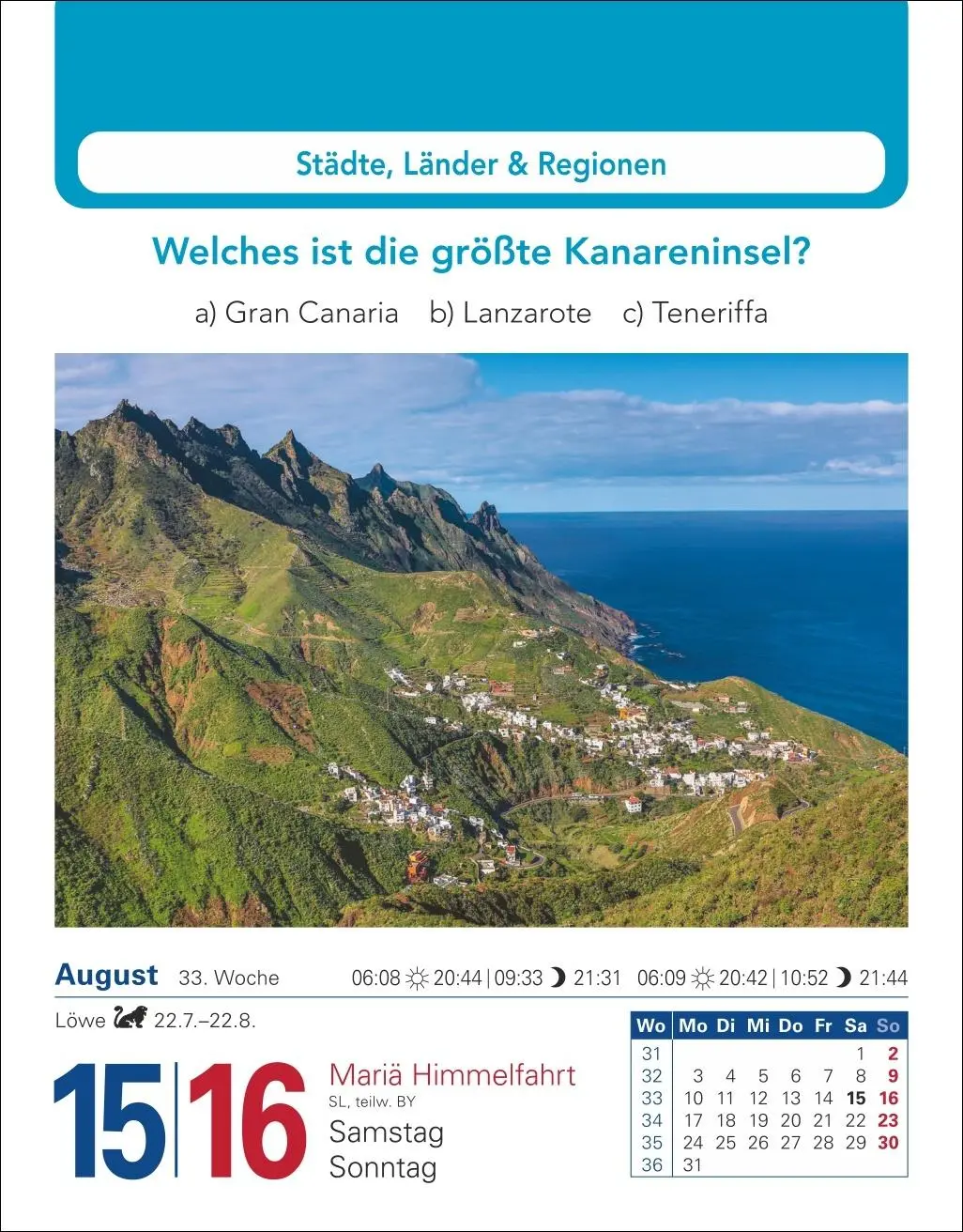 Bild: 9783840035494 | Allgemeinbildung Tagesabreißkalender 2026 - Das tägliche Wissens-Quiz