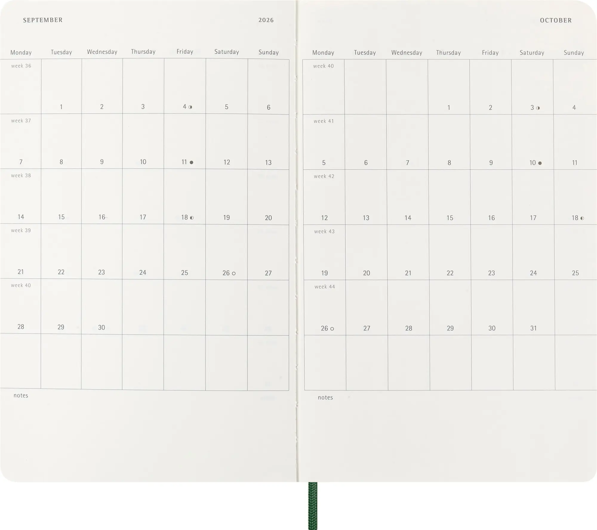 Bild: 8056999275594 | Moleskine 12 Monate Tageskalender 2026, Large/A5, 1 Tag = 1 Seite,...
