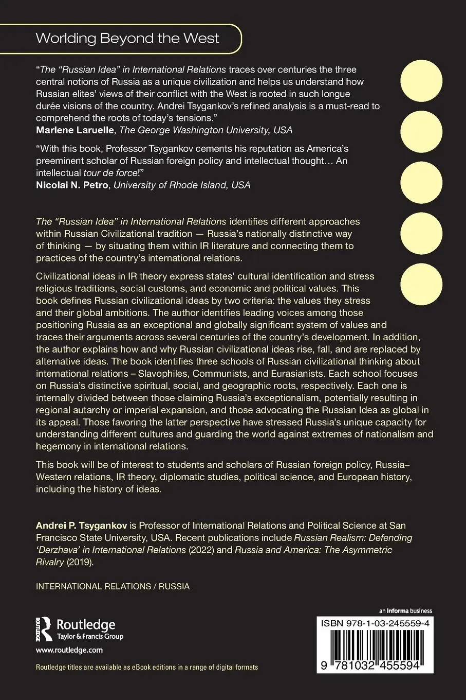 Rückseite: 9781032455594 | The "Russian Idea" in International Relations | Andrei P. Tsygankov