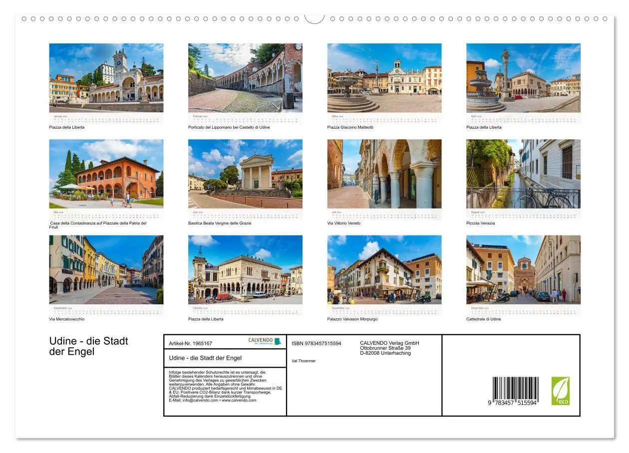 Bild: 9783457515594 | Udine - die Stadt der Engel (hochwertiger Premium Wandkalender 2026...