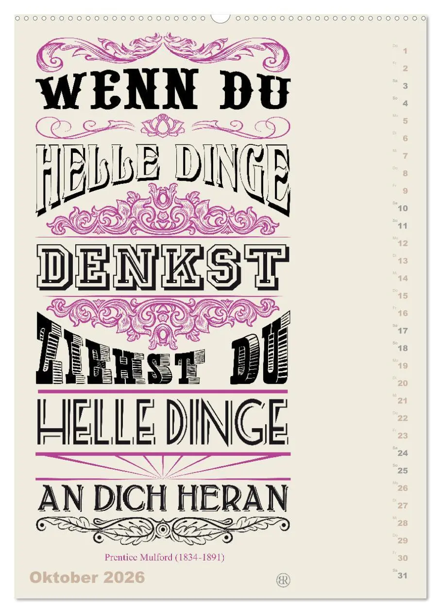 Bild: 9783516465594 | Die schönsten Lebensweisheiten Typo - Kalender (hochwertiger...
