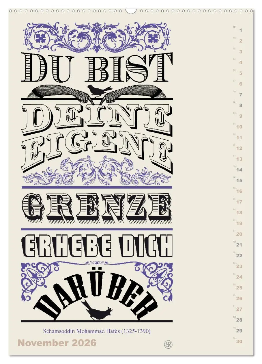 Bild: 9783516465594 | Die schönsten Lebensweisheiten Typo - Kalender (hochwertiger...