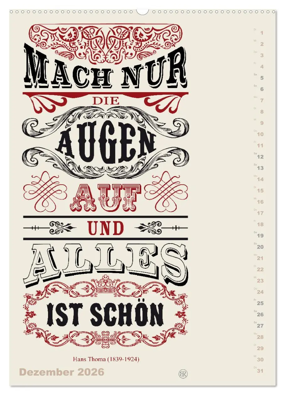 Bild: 9783516465594 | Die schönsten Lebensweisheiten Typo - Kalender (hochwertiger...
