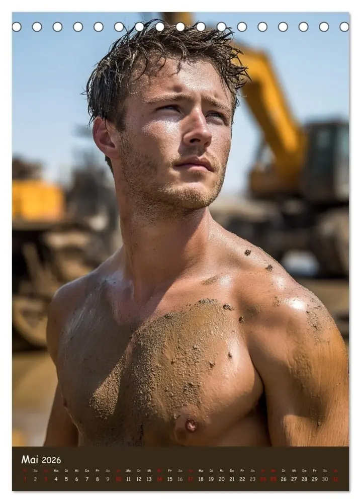 Bild: 9783516605594 | Harte Männer - Sexy Bauarbeiter mit Sixpack (Tischkalender 2026 DIN...