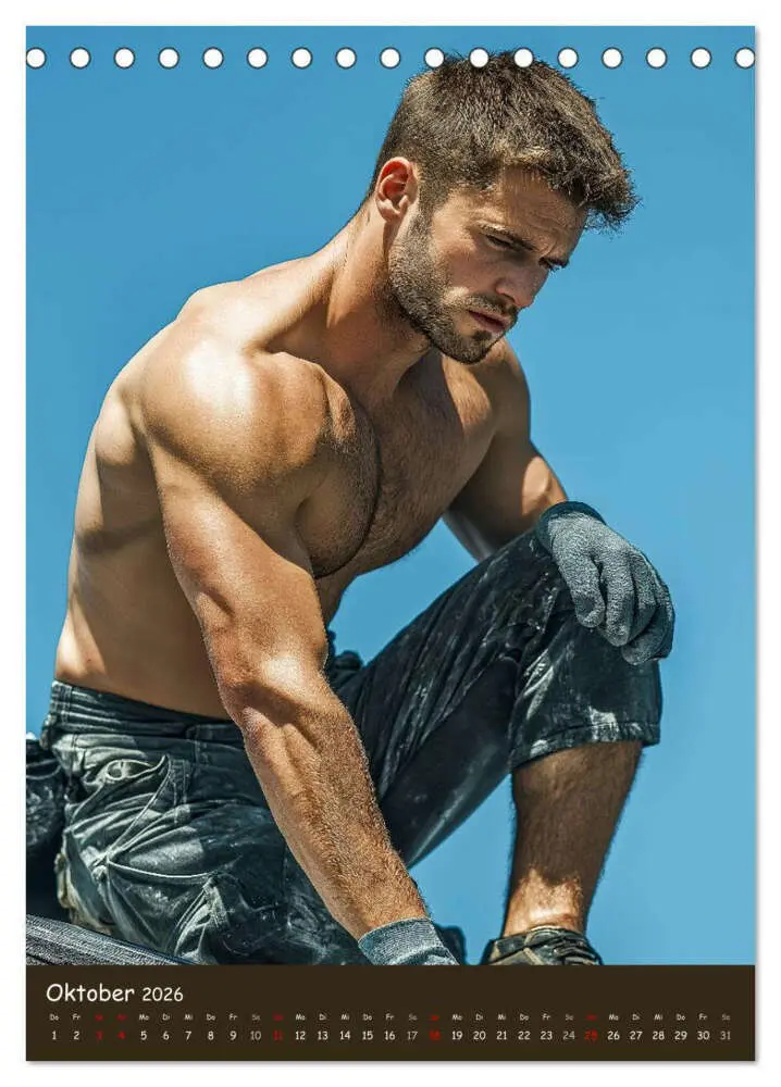 Bild: 9783516605594 | Harte Männer - Sexy Bauarbeiter mit Sixpack (Tischkalender 2026 DIN...