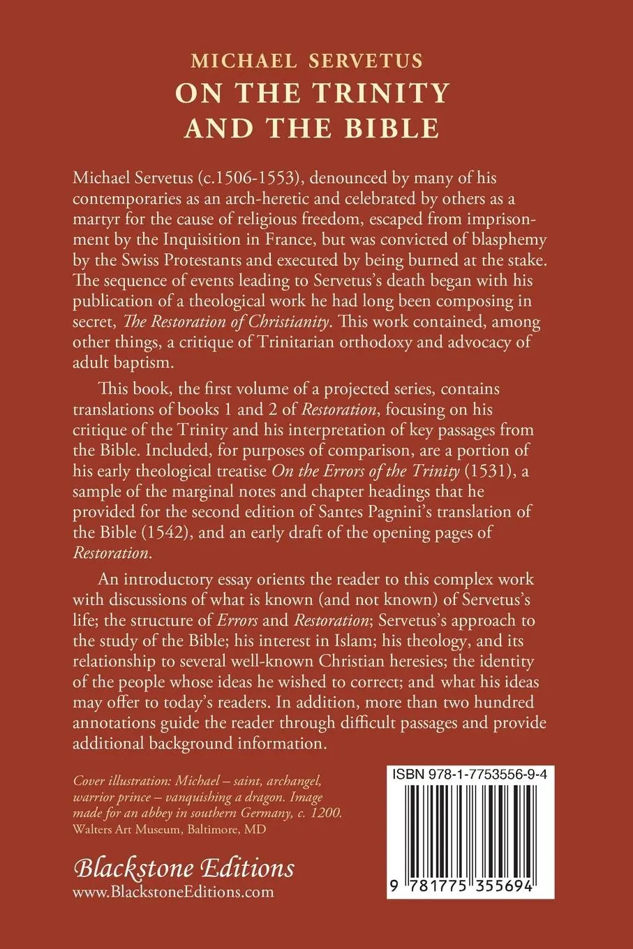 Rückseite: 9781775355694 | On the Trinity and the Bible | Michael Servetus | Taschenbuch | 2023
