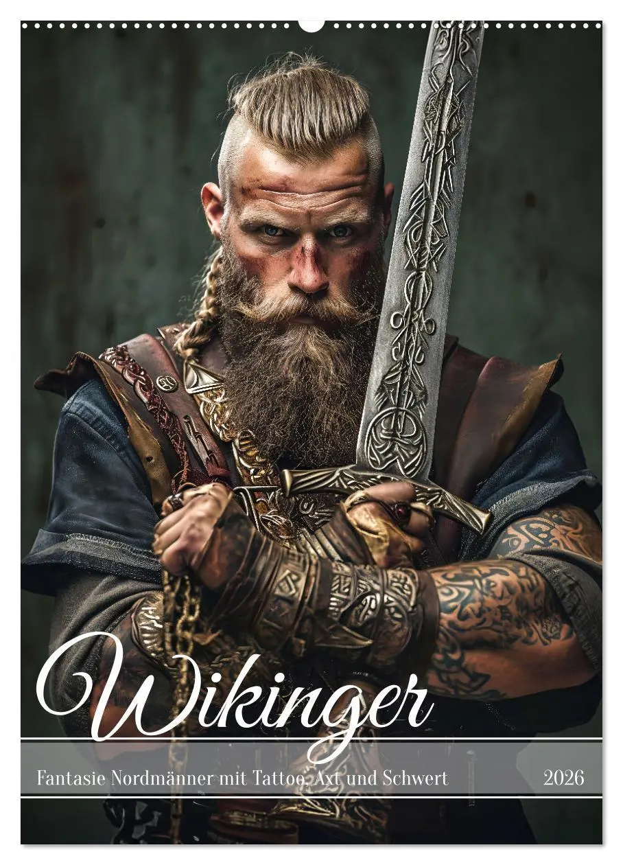 Cover: 9783457295694 | Wikinger - Fantasie Nordmänner mit Tattoo, Axt und Schwert...