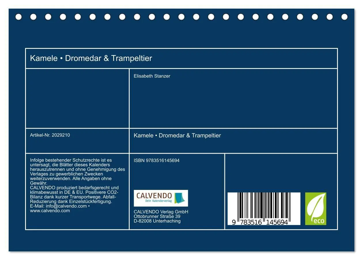 Bild: 9783516145694 | Kamele ¿ Dromedar &amp; Trampeltier (Tischkalender 2026 DIN A5 quer),...