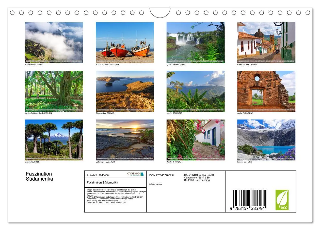 Bild: 9783457285794 | Faszination Südamerika (Wandkalender 2026 DIN A4 quer), CALVENDO...