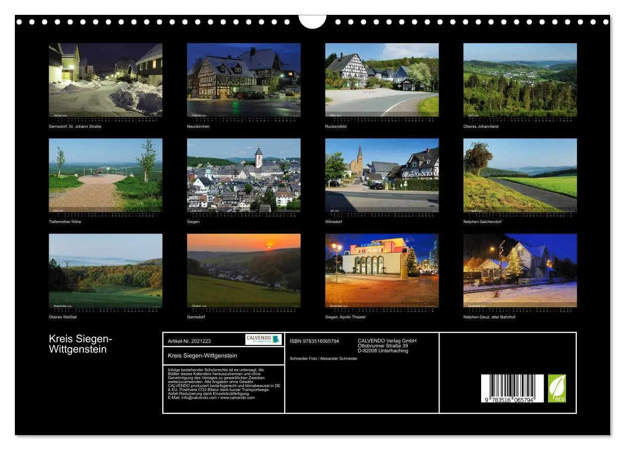 Bild: 9783516065794 | Kreis Siegen-Wittgenstein (Wandkalender 2026 DIN A3 quer), CALVENDO...