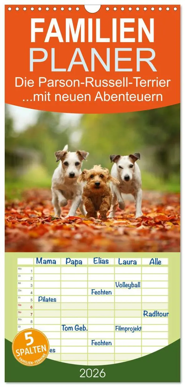 Cover: 9783516515794 | Familienplaner 2026 - Die Parson-Russell-Terrier ...mit neuen...