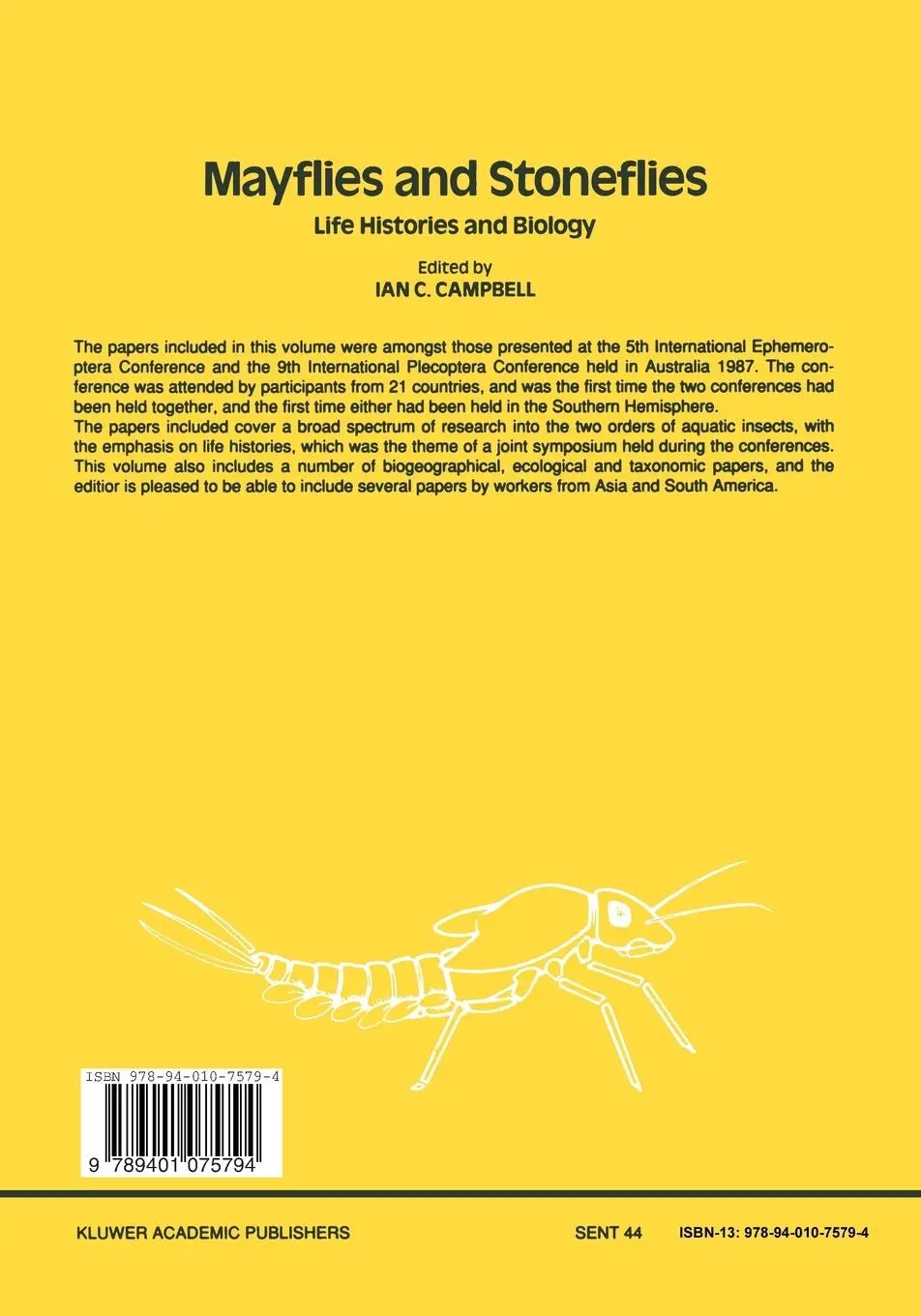 Rückseite: 9789401075794 | Mayflies and Stoneflies: Life Histories and Biology | Ian C. Campbell