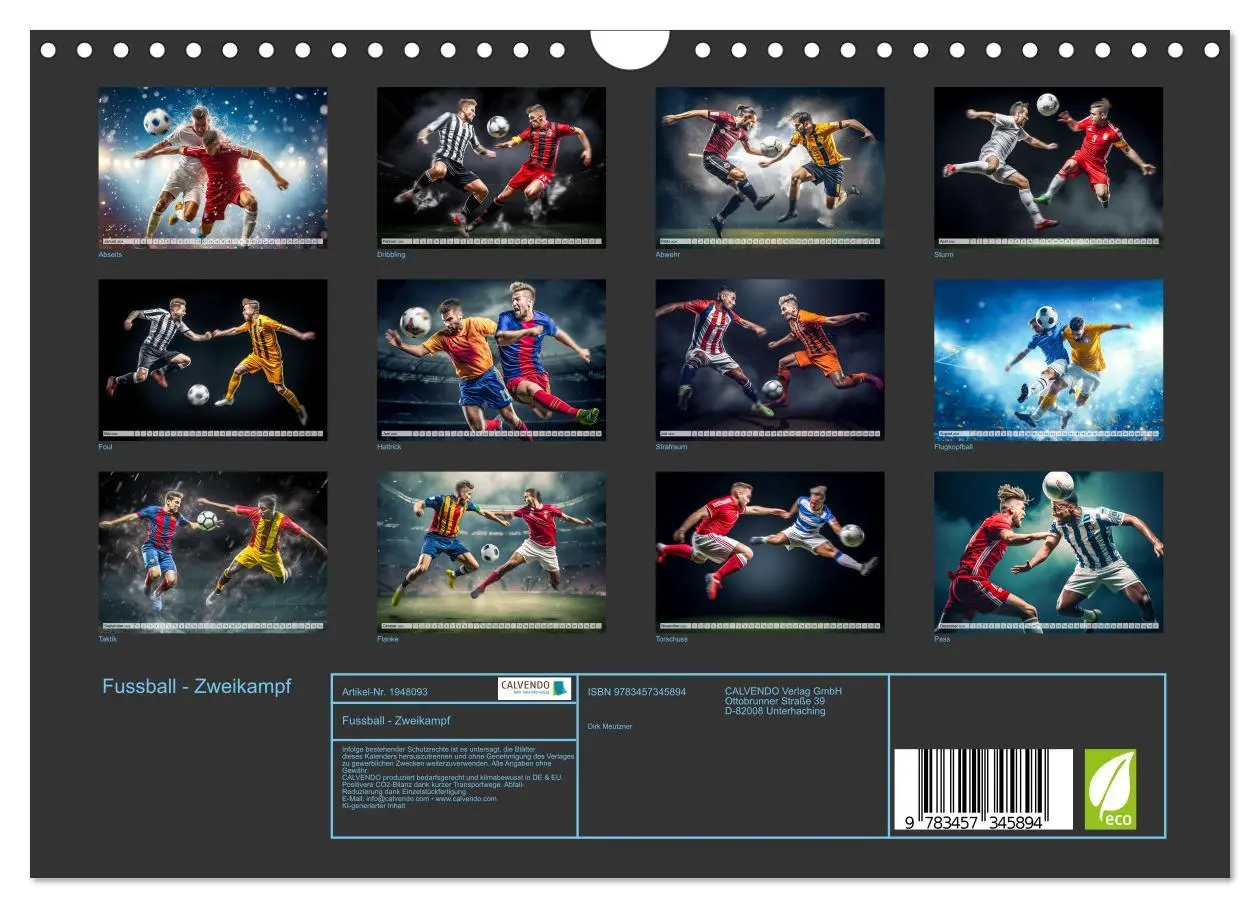 Bild: 9783457345894 | Fussball - Zweikampf (Wandkalender 2026 DIN A4 quer), CALVENDO...