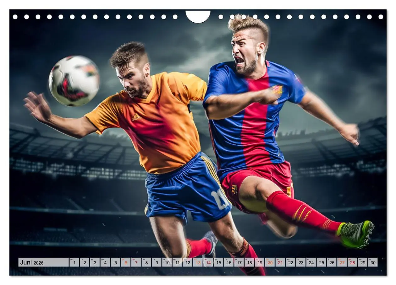 Bild: 9783457345894 | Fussball - Zweikampf (Wandkalender 2026 DIN A4 quer), CALVENDO...