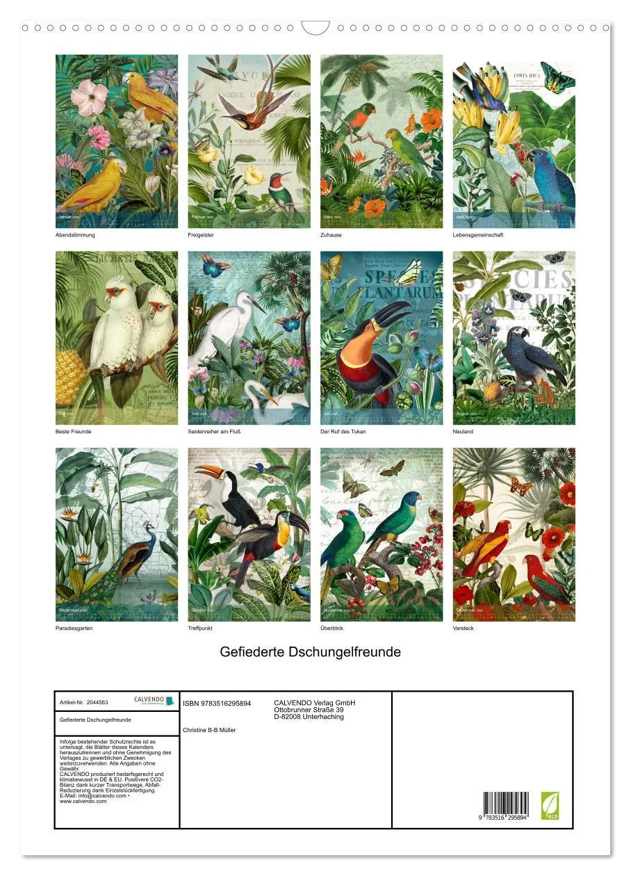 Bild: 9783516295894 | Gefiederte Dschungelfreunde (Wandkalender 2026 DIN A2 hoch),...