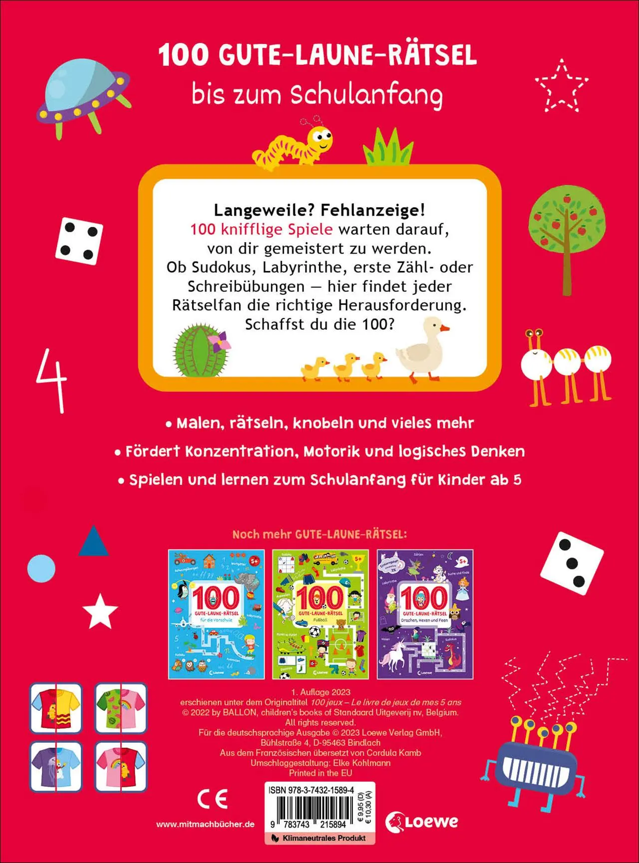 Rückseite: 9783743215894 | 100 Gute-Laune-Rätsel bis zum Schulanfang | Cordula Kamb | Taschenbuch